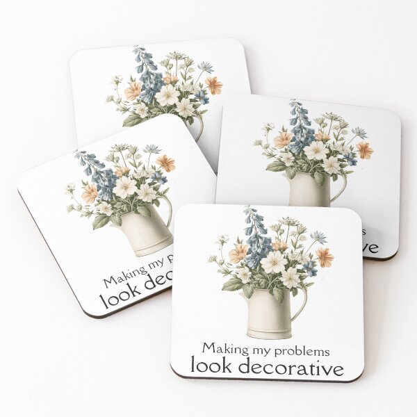 Item preview, Making My Problems Look Decorative - Funny Vintage Botanical Watercolor Art designed and sold by CozyAndContrary.