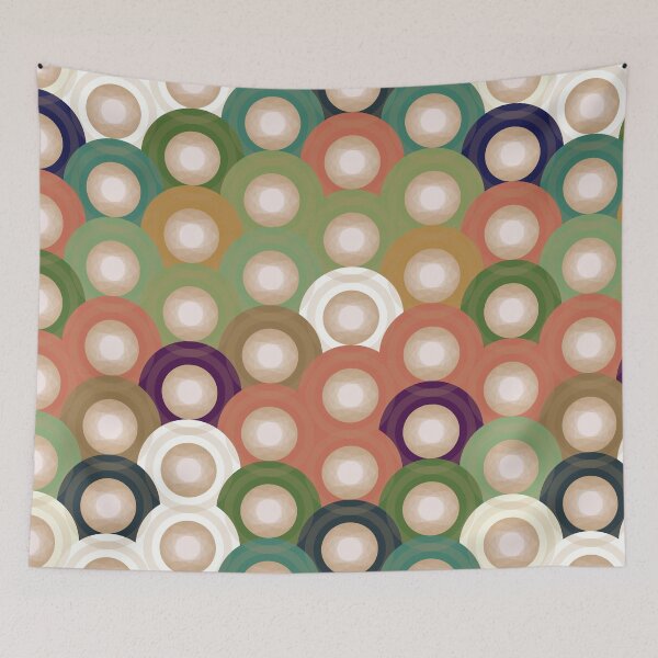 Item preview, Retro Overlapping Circles Abstract Pattern 006 designed and sold by TexSta.
