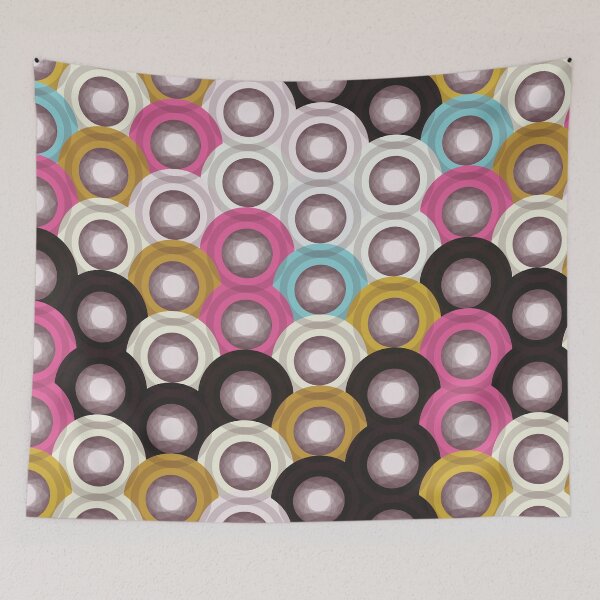 Item preview, Retro Overlapping Circles Abstract Pattern 007 designed and sold by TexSta.