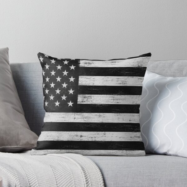 Aperçu de l'œuvre Drapeau américain noir et blanc vieilli | Texture grunge USA créée et vendue par GSizzle1.
