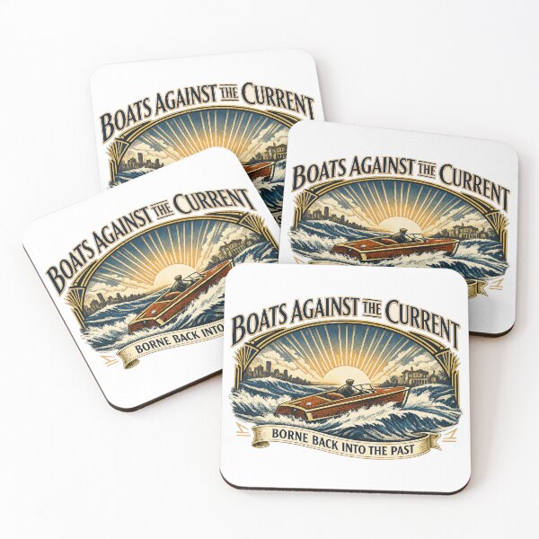 Item preview, Boats Against the Current – Great Gatsby Literary Art  designed and sold by Past in Threads.