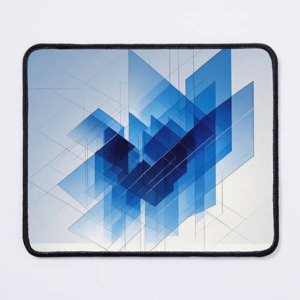 Item preview, Abstract Blue Geometric Digital Art | Modern Tech Minimalist Design designed and sold by semenol.