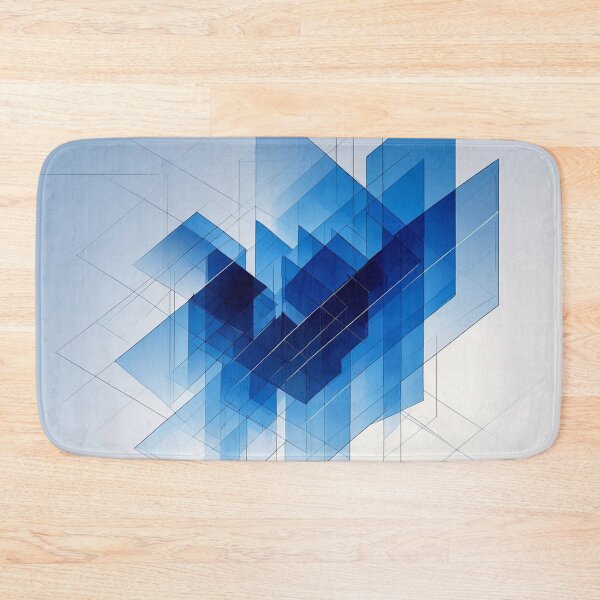 Item preview, Abstract Blue Geometric Digital Art | Modern Tech Minimalist Design designed and sold by semenol.