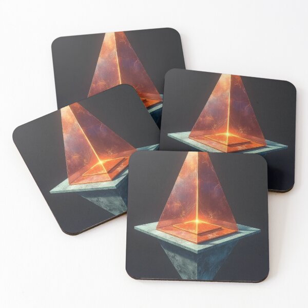 Item preview, Mystical pyramid-shaped crystal on a floating platform designed and sold by Mianku | Für das Leben.