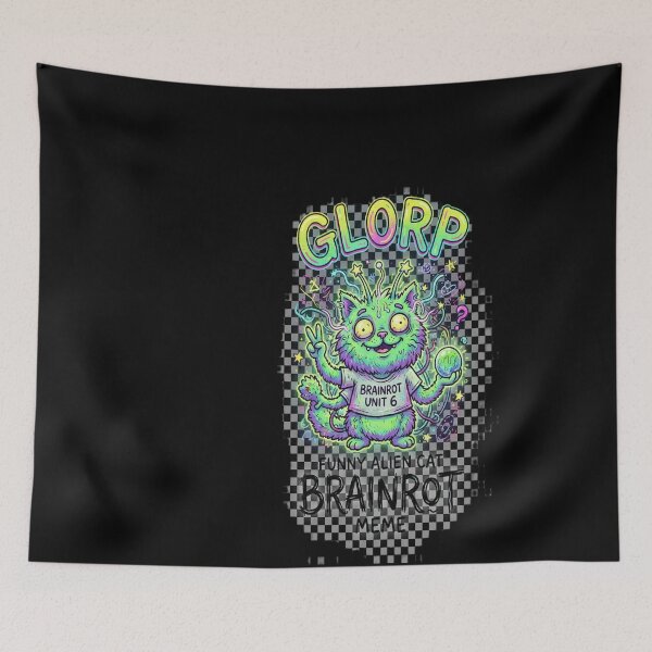 Item preview, Glorp Funny Alien Cat Brainrot Meme designed and sold by judithdaley.