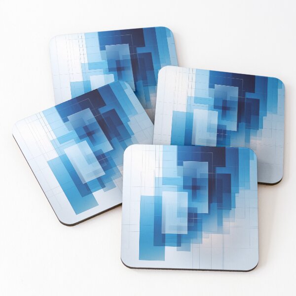 Item preview, Modern Blue Abstract Geometry Print | Futuristic Digital Wall Art designed and sold by semenol.