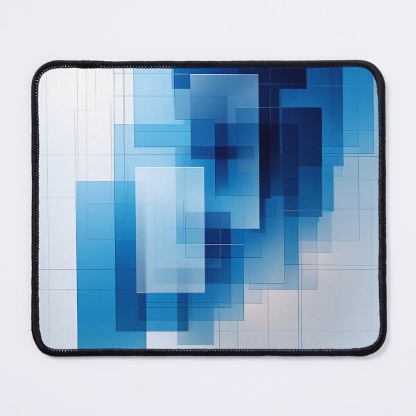 Item preview, Modern Blue Abstract Geometry Print | Futuristic Digital Wall Art designed and sold by semenol.
