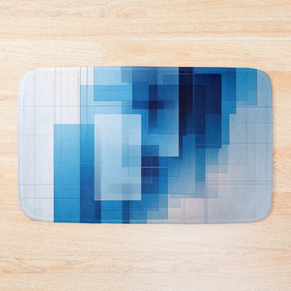 Item preview, Modern Blue Abstract Geometry Print | Futuristic Digital Wall Art designed and sold by semenol.