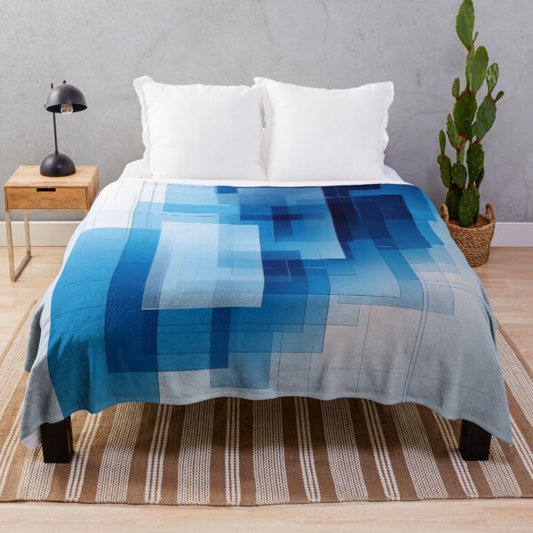 Item preview, Modern Blue Abstract Geometry Print | Futuristic Digital Wall Art designed and sold by semenol.