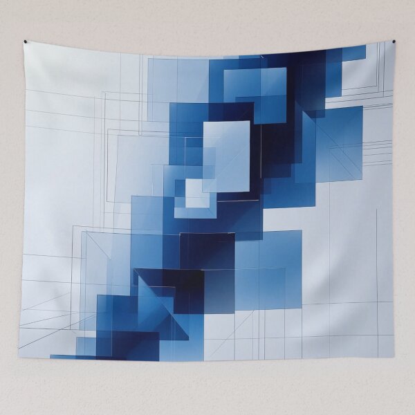 Item preview, Minimalist Blue Geometric Abstract | Contemporary Digital Artwork designed and sold by semenol.
