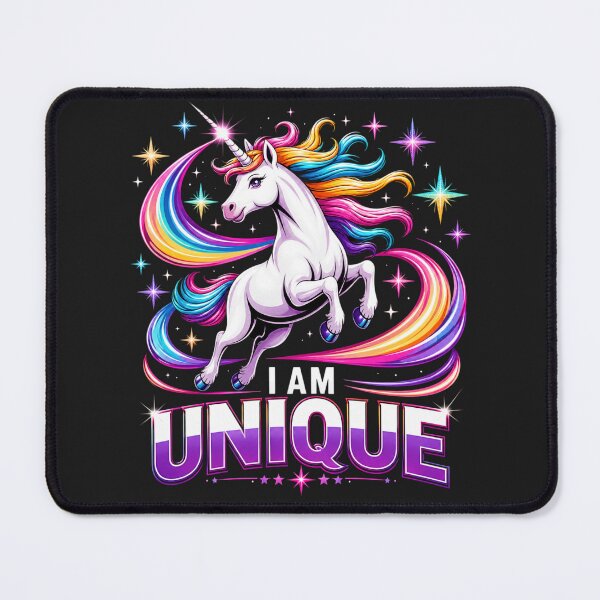 Item preview, "I Am Unique" Magical Rainbow Unicorn designed and sold by INKRebelGraphic.