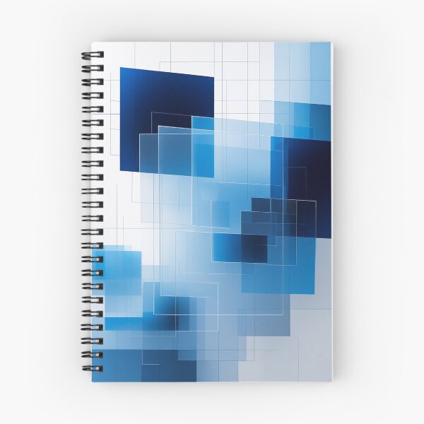 Item preview, Futuristic Blue Abstract Squares | Geometric Minimalist Digital Art designed and sold by semenol.
