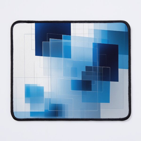 Item preview, Futuristic Blue Abstract Squares | Geometric Minimalist Digital Art designed and sold by semenol.