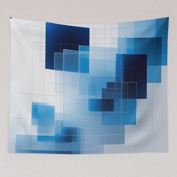 Item preview, Futuristic Blue Abstract Squares | Geometric Minimalist Digital Art designed and sold by semenol.