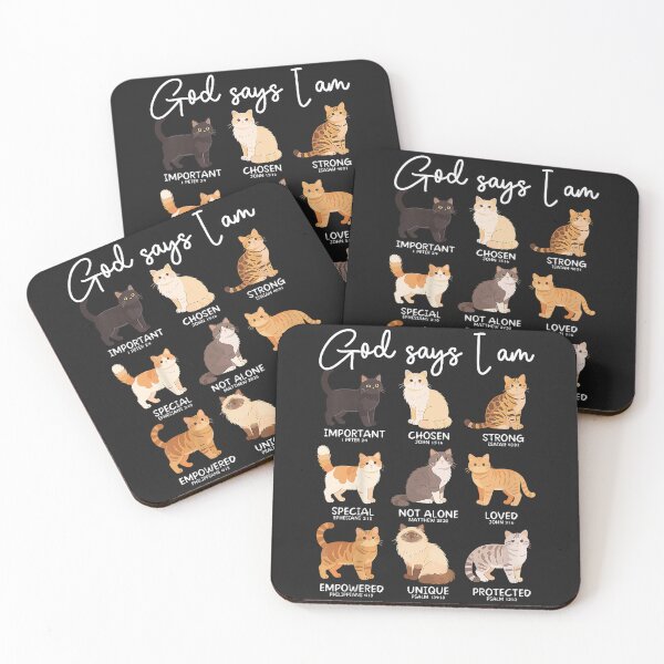 Item preview, God Says I Am Bible Verses Christian Scripture Cat designed and sold by CriseldaBruning.