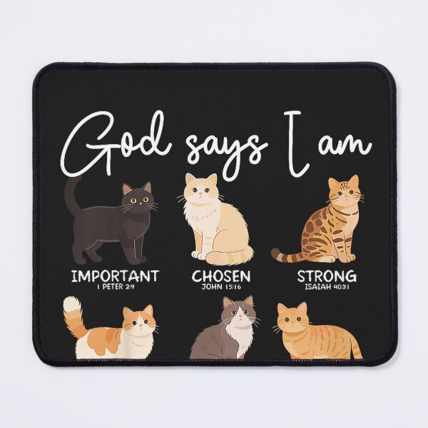Item preview, God Says I Am Bible Verses Christian Scripture Cat designed and sold by CriseldaBruning.