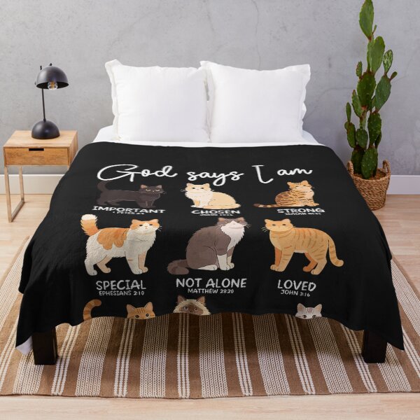 Item preview, God Says I Am Bible Verses Christian Scripture Cat designed and sold by CriseldaBruning.