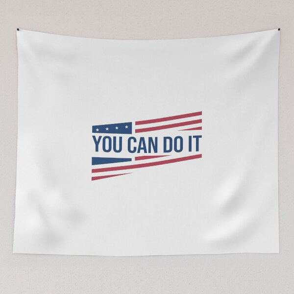 Item preview, You Can Do It American Flag Patriotic Motivational Quote Graphic designed and sold by KiwiRider.