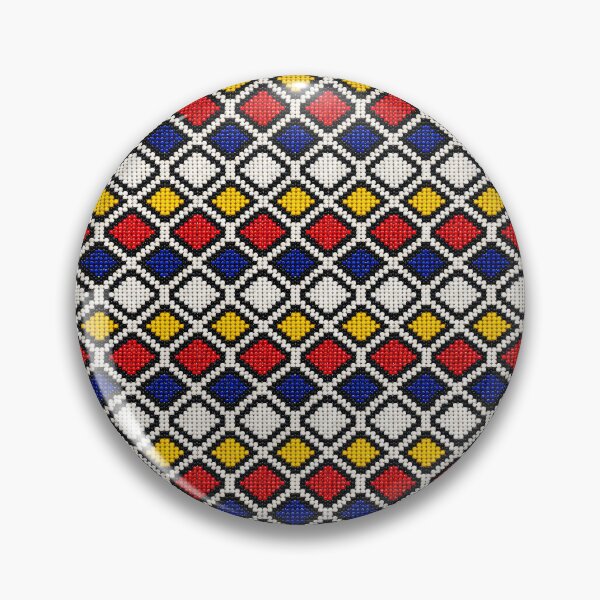 Item preview, Vibrant Beaded Color Pop Diamonds Geometric Pattern – Bright Red, Blue, Yellow & Black Mosaic designed and sold by WheresMyMojo.