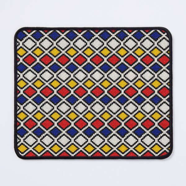 Item preview, Vibrant Beaded Color Pop Diamonds Geometric Pattern – Bright Red, Blue, Yellow & Black Mosaic designed and sold by WheresMyMojo.
