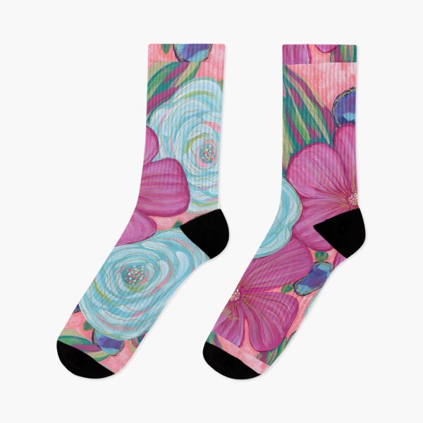 Item preview, The Painter’s Garden Pink and Coral Floral designed and sold by Julie DeTullio.