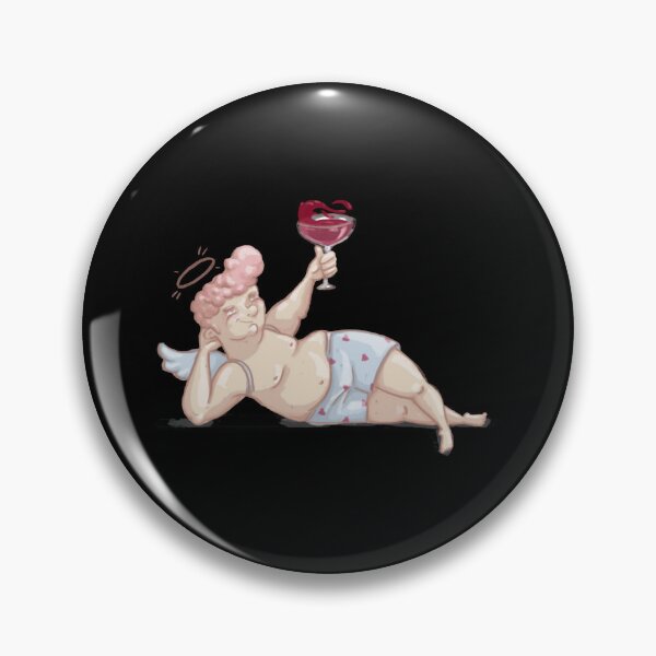 Item preview, Saint Valentine Funny Cupid Angel Drinking Red Wine Design designed and sold by EGer944.