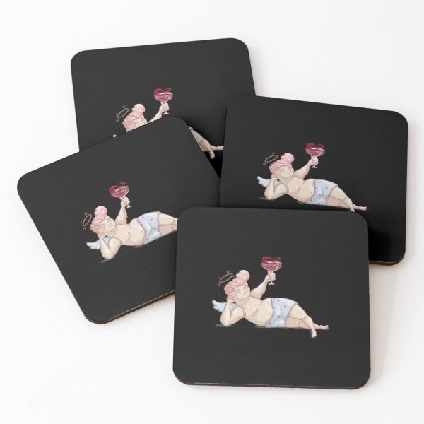 Item preview, Saint Valentine Funny Cupid Angel Drinking Red Wine Design designed and sold by EGer944.
