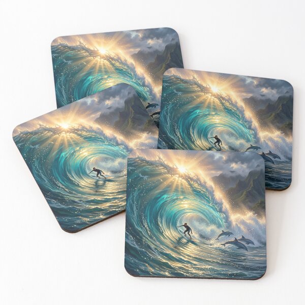 Item preview, Sunlit Awakening — Surf and Dolphins designed and sold by Hawaii26.