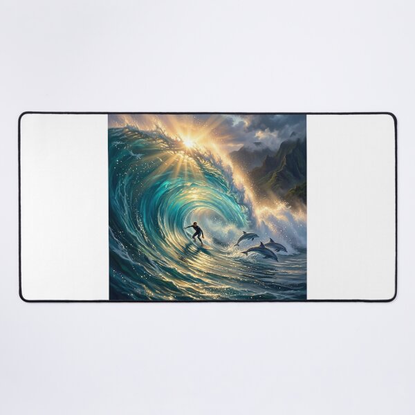 Item preview, Sunlit Awakening — Surf and Dolphins designed and sold by Hawaii26.