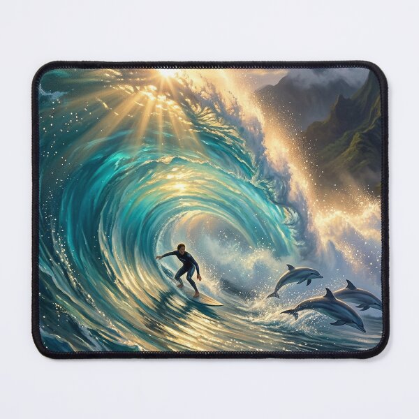 Item preview, Sunlit Awakening — Surf and Dolphins designed and sold by Hawaii26.