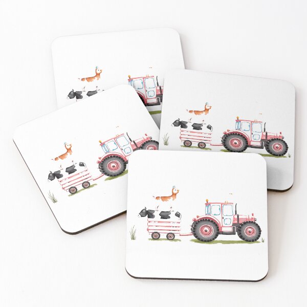 Item preview, Pink Tractor Farm Animals Girl Watercolor Crown designed and sold by icm4639.