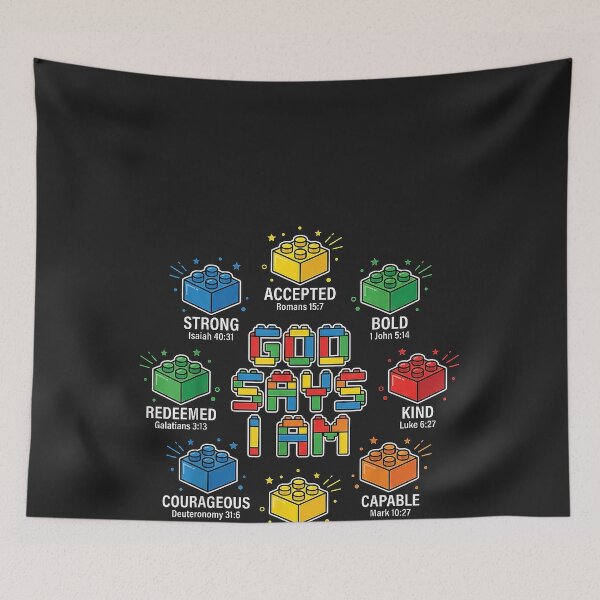 Item preview, God Says I'm Brick Builder Bricks Christian Building Blocks designed and sold by CriseldaBruning.