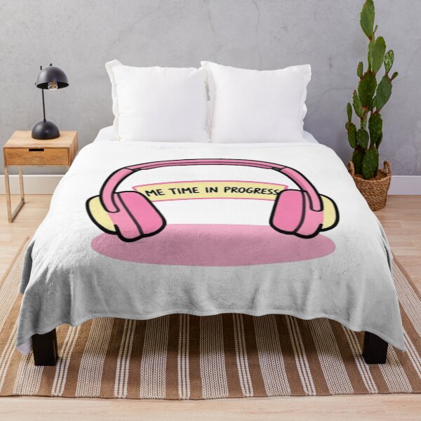 Item preview, Me Time in Progress - Stylish Pink Headphones T-Shirt designed and sold by FestivityFinds.