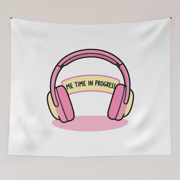 Item preview, Me Time in Progress - Stylish Pink Headphones T-Shirt designed and sold by FestivityFinds.