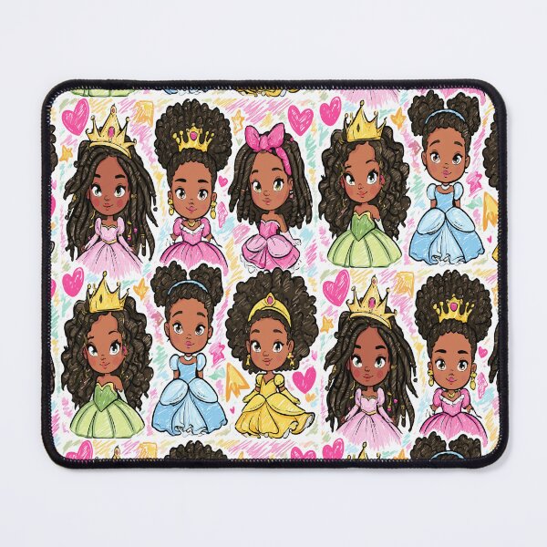 Item preview, Cute Little Princesses Kawaii Crayon Scribble Print Pattern designed and sold by RichardRags.
