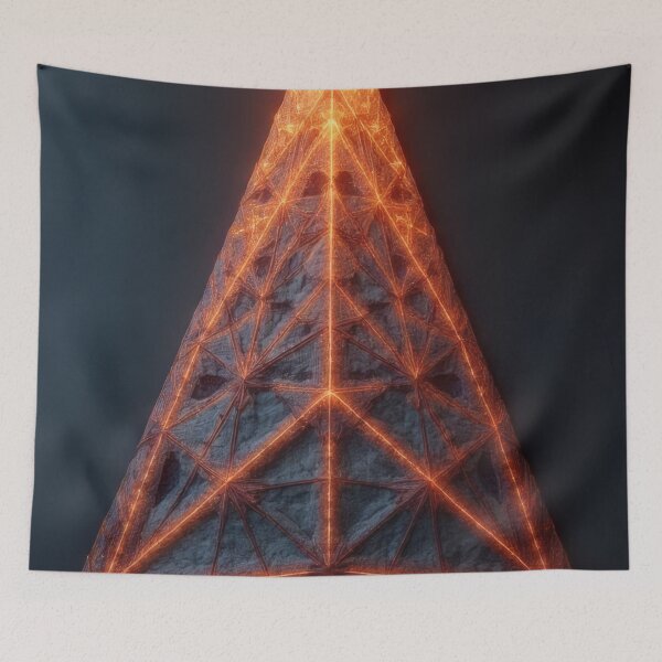 Item preview, Luminous geometric arrow against a dark background designed and sold by Mianku | Für das Leben.