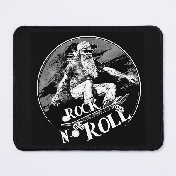 Item preview, Bearded Skateboarder Rock N Roll Monochrome Street Art designed and sold by inkoutninja.