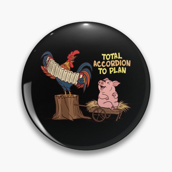 Item preview, Total Accordion to Plan - Funny Rooster & Pig Music Pun designed and sold by PhynerDesigns.