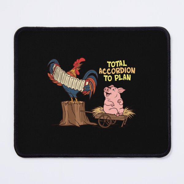 Item preview, Total Accordion to Plan - Funny Rooster & Pig Music Pun designed and sold by PhynerDesigns.