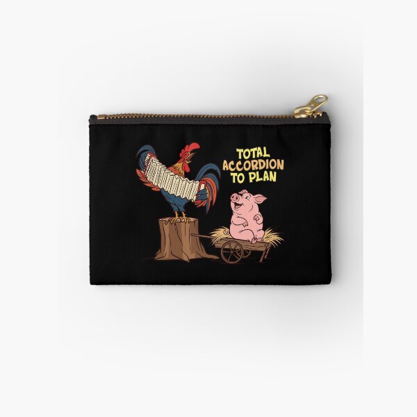 Item preview, Total Accordion to Plan - Funny Rooster & Pig Music Pun designed and sold by PhynerDesigns.