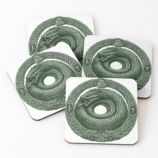 Item preview, Jormungandr World Serpent Norse Knotwork Design designed and sold by Vexorask.