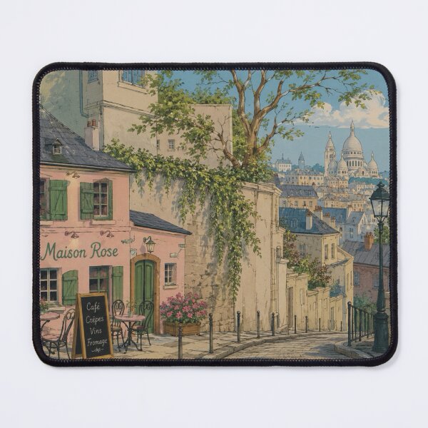 Item preview, Montmartre Magic: La Maison Rose & Sacré-Cœur Paris Illustration designed and sold by CaseyMichelleArt.