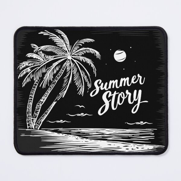 Item preview, Summer Story Tropical Beach Monochrome Vacation Art designed and sold by inkoutninja.