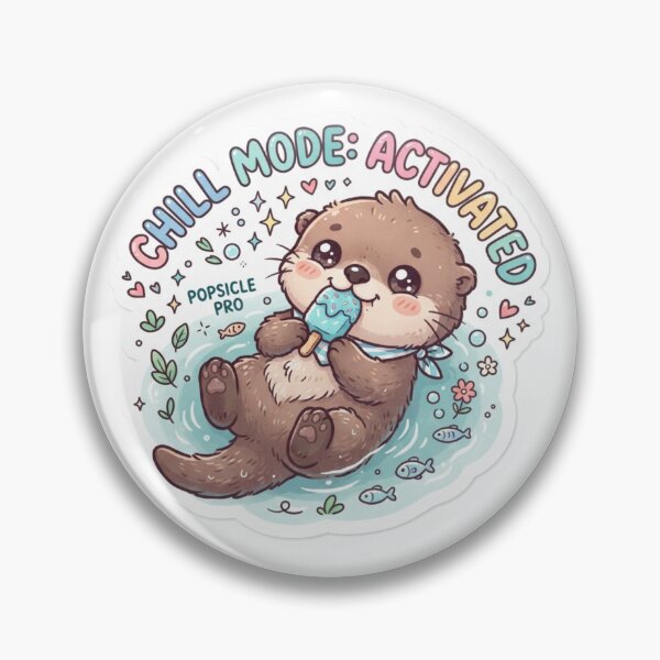 Item preview, Cute Kawaii Chill Mode Activated Otter Sticker | Anime Style Popsicle Pro Chibi Sea Otter Art | Summer Water Sticker designed and sold by Chipkooo.