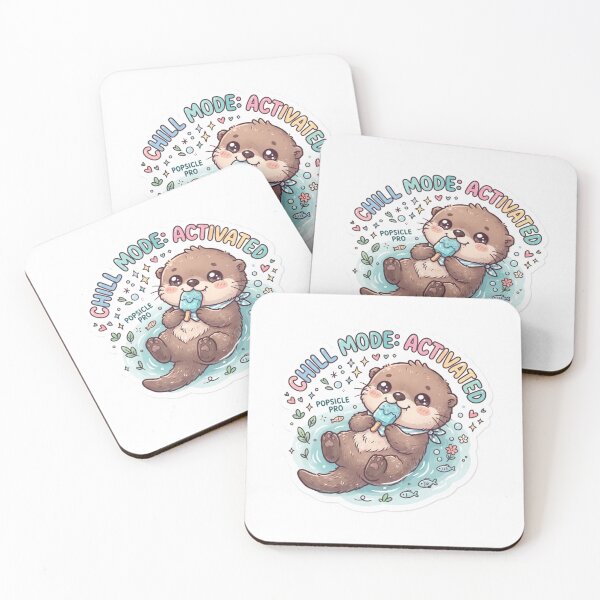 Item preview, Cute Kawaii Chill Mode Activated Otter Sticker | Anime Style Popsicle Pro Chibi Sea Otter Art | Summer Water Sticker designed and sold by Chipkooo.