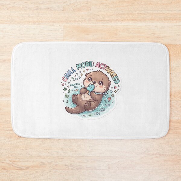 Item preview, Cute Kawaii Chill Mode Activated Otter Sticker | Anime Style Popsicle Pro Chibi Sea Otter Art | Summer Water Sticker designed and sold by Chipkooo.