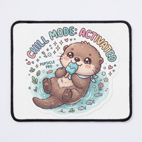 Item preview, Cute Kawaii Chill Mode Activated Otter Sticker | Anime Style Popsicle Pro Chibi Sea Otter Art | Summer Water Sticker designed and sold by Chipkooo.