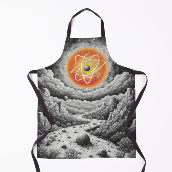 Item preview, Atomic nucleus glows above alien desert landscape designed and sold by Mianku | Für das Leben.