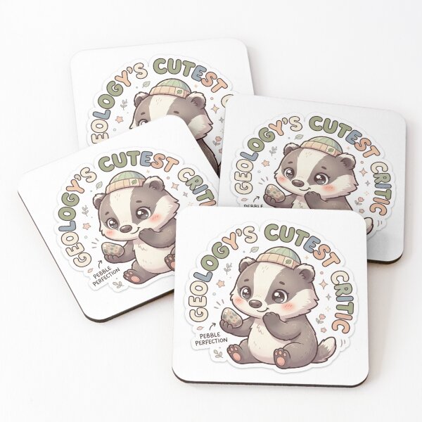 Item preview, Cute Kawaii Geology's Cutest Critic Badger Sticker | Anime Style Pebble Perfection Chibi Badger Art | Rock Collecting Sticker designed and sold by Chipkooo.