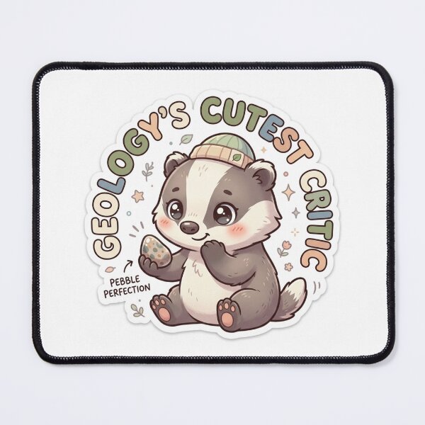 Item preview, Cute Kawaii Geology's Cutest Critic Badger Sticker | Anime Style Pebble Perfection Chibi Badger Art | Rock Collecting Sticker designed and sold by Chipkooo.